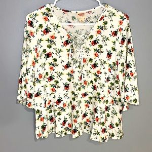 Peasant Boho Crop Top Mossimo Size Medium Flowy Cute